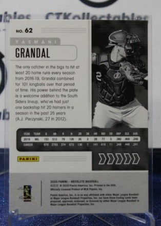 2020 PANINI ABSOLUTE GRANDAL YASMANI # 62 CHICAGO WHITE SOX BASEBALL