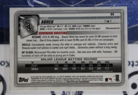 2021 BOWMAN CHROME JOSE ABREU # 99 CHICAGO WHITE SOX BASEBALL