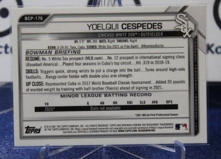 2021 BOWMAN CHROME YOELQUI CESPEDES # BCP-178 PROSPECTS CHICAGO WHITE SOX BASEBALL