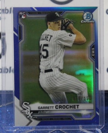 2021 BOWMAN CHROME GARRETT CROCHET # 63 BLUE 038/150 CHICAGO WHITE SOX BASEBALL
