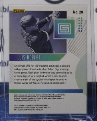 2020 PANINI STATUS LUIS ROBERT # 20 ROOKIE CHICAGO WHITE SOX BASEBALL