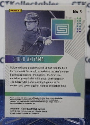 2020 PANINI STATUS SHOGO AKIYAMA # 5 ROOKIE CINCINNATI REDS BASEBALL