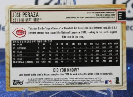 2019 TOPPS BIG LEAGUE JOSE PERAZA # 144 CINCINNATI REDS BASEBALL