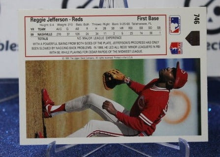 1991 UPPER DECK REGGIE JEFFERSON # 746 CINCINNATI REDS BASEBALL