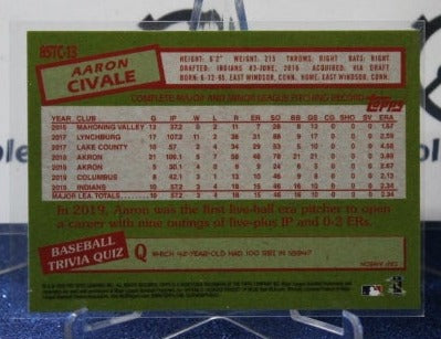 2020 TOPPS 35th ANNIVERSARY AARON CIVALE # 85TC-13 ROOKIE CLEVELAND INDIANS BASEBALL