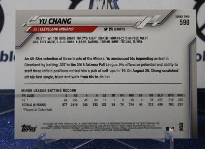 2020 TOPPS YU CHANG # 590 ROOKIE CLEVELAND INDIANS BASEBALL