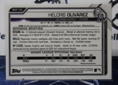 2020 BOWMAN CHROME PROSPECTS HELCRIS OLIVAREZ # BCP-154 COLORADO ROCKIES BASEBALL