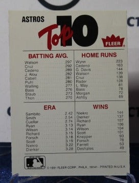 1991 FLEER TEAM LOGO STICKER CHECKLIST HOUSTON ASTROS BASEBALL
