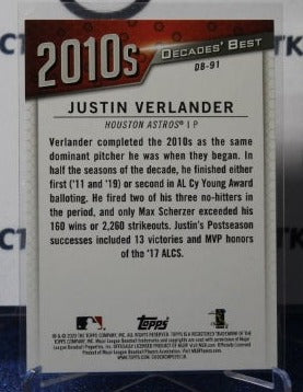 2020 TOPPS DECADES BEST JUSTIN VERLANDER # DB-91 HOUSTON ASTROS BASEBALL