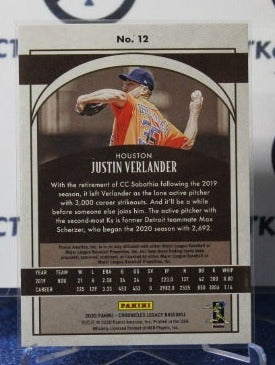 2020 PANINI LEGACY JUSTIN VERLANDER # 20 HOUSTON ASTROS BASEBALL
