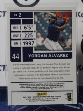 2020 PANINI CONTENDERS OPTIC YORDAN ALVAREZ # 2 ROOKIE HOUSTON ASTROS BASEBALL