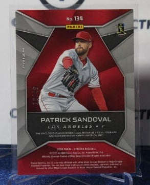 2020 PANINI SPECTRA PATRICK SANDOVAL # 134 ROOKIE PATCH AUTO PINK PRIZM LOS ANGELES ANGELS BASEBALL