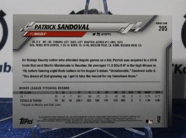 2020 TOPPS PATRICK SANDOVAL # 205 ROOKIE LOS ANGELES ANGELS BASEBALL
