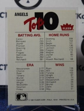 1991 FLEER TEAM LOGO STICKER CARD LOS ANGELES ANGELS BASEBALL