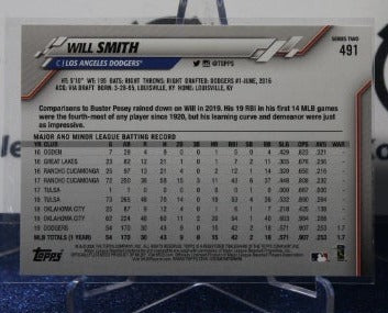 2020 TOPPS WILL SMITH # 491 ALL STAR ROOKIE LOS ANGELES DODGERS BASEBALL