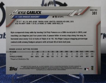 2020 TOPPS KYLE GARLICK # 381 ROOKIE LOS ANGELES DODGERS BASEBALL