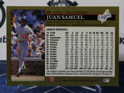 1992 LEAF BLACK/GOLD JUAN SAMUEL # 125 LOS ANGELES DODGERS BASEBALL