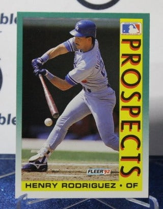 1992 FLEER PROSPECTS HENRY ROODRIGUEZ # 661 LOS ANGELES DODGERS BASEBALL