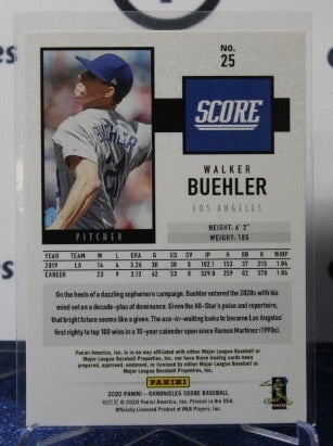 2020 CHRONICLES SCORE WALKER BUEHLER # 25 LOS ANGELES DODGERS BASEBALL