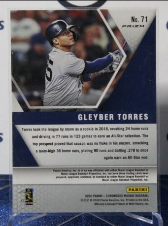 2020 PANINI CHRONICLES MOSAIC GLEYBER TORRES # 71 PRIZM NEW YORK YANKEES BASEBALL