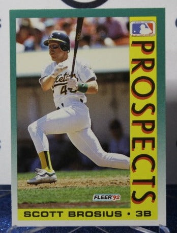 1992 FLEER PROSPECTS SCOTT BROSIUS # 671 OAKLAND ATHLETICS BASEBALL CARD