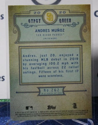 2020 TOPPS GYPSY QUEEN ANDRES MUNOZ # 262 ROOKIE SAN DIEGO PADRES BASEBALL CARD
