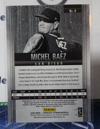 2020 PANINI CHRONICLES TITANIUM MICHEL BAEZ # 6 ROOKIE SAN DIEGO PADRES BASEBALL CARD