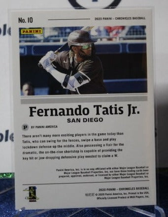 2020 PANINI CHRONICLES FERNANDO TATIS JR. # 10 SAN DIEGO PADRES BASEBALL CARD