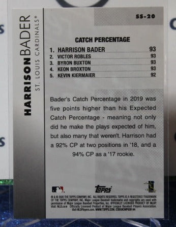 2020 TOPPS HARRISON BADER # SS-20 SIGNIFICANT STATISTICS ST. LOUIS CARDINALS CARD