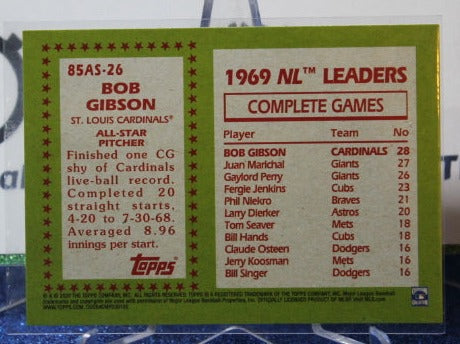 2020 TOPPS 35th ANNIVERSARY BOB GIBSON # 85AS-26 ALL STAR ST. LOUIS CARDINALS CARD