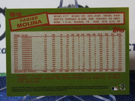 2020 TOPPS 35th ANNIVERSARY YADIER MOLINA # 85-93 ST. LOUIS CARDINALS CARD