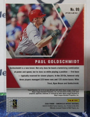 2020 PANINI CHRONICLES MOSAIC PAUL GOLDSCHIDT # 99 PRIZM SILVER ST. LOUIS CARDINALS CARD