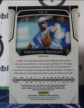 2020 PANINI CHRONICLES LIMITED YOSHITOMO TSUTSUGO # 6 ROOKIE TAMPA BAY RAYS CARD