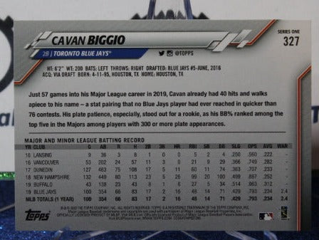 2020 TOPPS FUTURE STARS CAVAN BIGGIO # 327 TORONTO BLUE JAYS BASEBALL