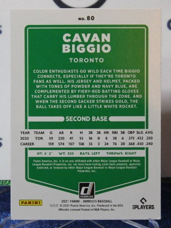 2020 PANINI DONRUSS CAVAN BIGGIO # 80 TORONTO BLUE JAYS BASEBALL