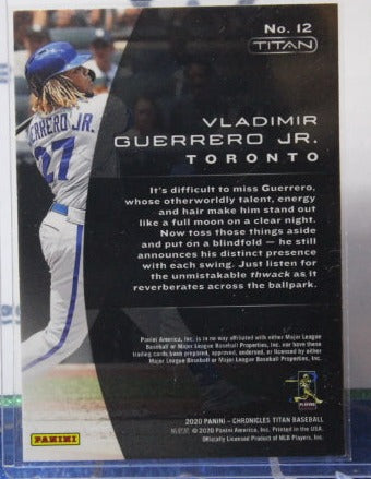 2020 PANINI CHRONICLES TITAN VLADIMIR GUERRERO JR. # 12 TORONTO BLUE JAYS BASEBALL