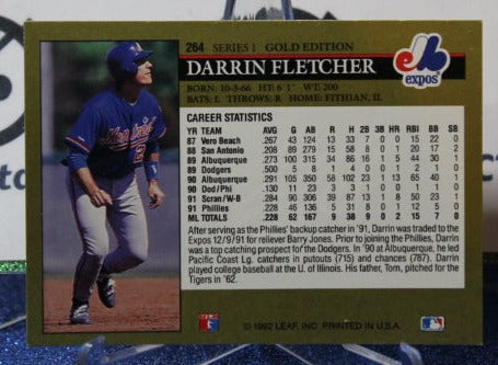 1992 LEAF BLACK/GOLD DARRIN FLETCHER # 264 MONTREAL EXPOS BASEBALL