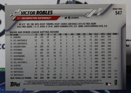 2020 TOPPS VICTOR ROBLES # 547 ALL STAR ROOKIE WASHINGTON NATIONALS BASEBALL