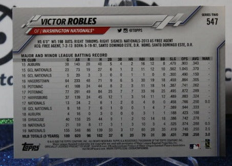 2020 TOPPS VICTOR ROBLES # 547 FOIL ALL STAR ROOKIE WASHINGTON NATIONALS BASEBALL