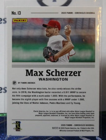 2020 PANINI CHRONICLES MAX SCHERZER # 13 WASHINGTON NATIONALS BASEBALL