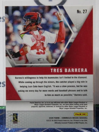 2020 CHRONICLES MOSAIC TRES BARRERA # 27 ROOKIE WASHINGTON NATIONALS BASEBALL