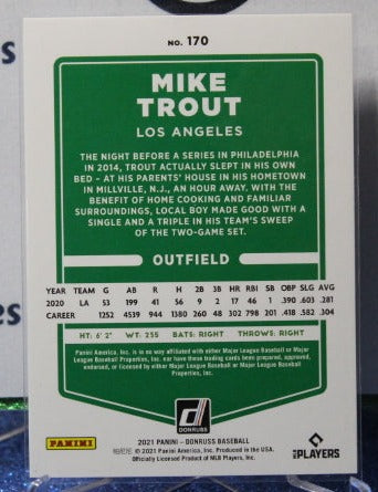 2021 PANINI DONRUSS MIKE TROUT # 170 FOIL /400 LOS ANGELES ANGELS BASEBALL