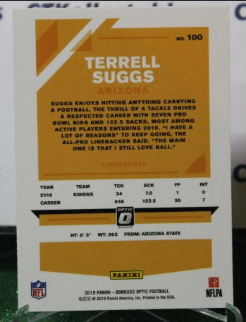 2019 PANINI DONRUSS TERRELL SUGGS # 100 FOIL NFL CARDINALS GRIDIRON CARD