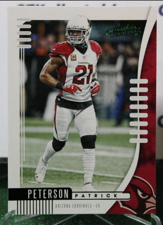 2019 PANINI ABSOLUTE PATRICK PETERSON # 100 GREEN NFL CARDINALS GRIDIRON CARD