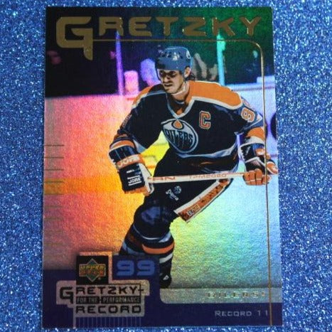 1999 WAYNE GRETZKY # 11 McDONALD'S PERFORMANCE RECORD FOIL UPPER DECK OILERS NHL