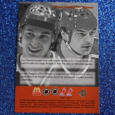 1998 WAYNE GRETZKY # T6 McDONALD'S TEAMMATES FOIL UPPER DECK OILERS / KINGS / RANGERS NHL