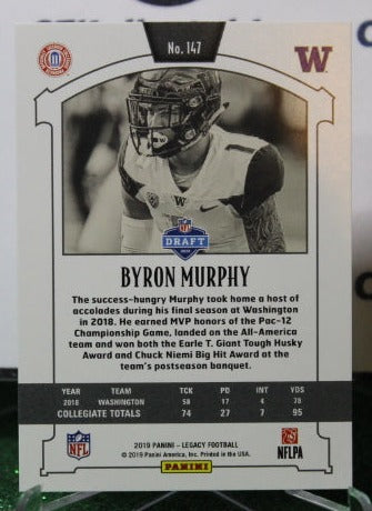 2019 PANINI LEGACY BYRON MURPHY # 147 ROOKIE NFL CARDINALS GRIDIRON CARD