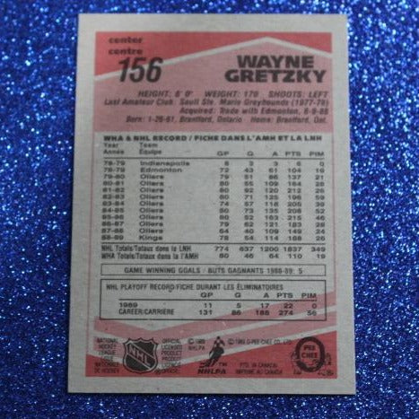 WAYNE GRETZKY # 156 O PEE-CHEE 1989 L A KINGS NHL