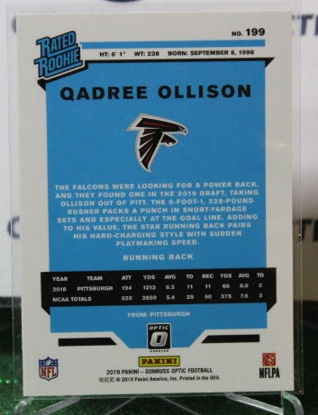 2019 PANINI ABSOLUTE GADREE OLLISON # 199 ROOKIE FOIL NFL FALCONS GRIDIRON CARD
