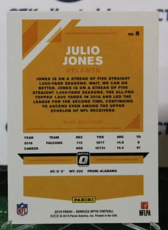 2019 PANINI DONRUSS OPTIC JULIO JONES # 8 FOIL NFL FALCONS GRIDIRON CARD